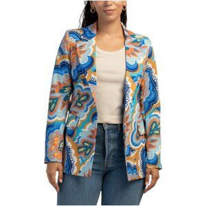 VENTI Made In Italy Paisley Print Single Button Blazer